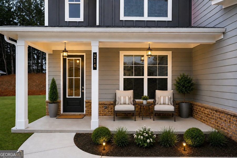 Exterior details and patio area of a home in The Fairways at Mirror Lake, Villa Rica (Image 4). Exterior details and patio area of a home in The Fairways at Mirror Lake, Villa Rica (Image 4).