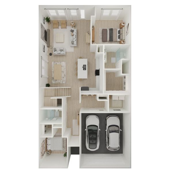 2D floor plan layout for the Tigris II by K. Hovnanian® Homes in Ashland, Angleton, TX (Image 5). 2D floor plan layout for the Tigris II by K. Hovnanian® Homes in Ashland, Angleton, TX (Image 5).