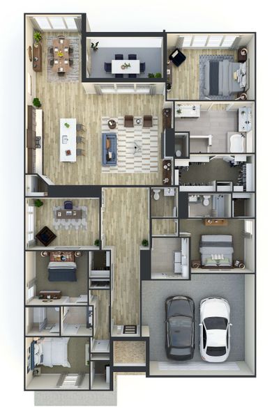 2D floor plan layout of this home in Dunham Pointe, Cypress, TX (Image 3).