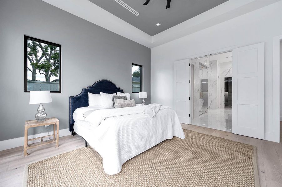 Featuring 12-foot ceilings and subtle 4-inch recessed LED lighting.