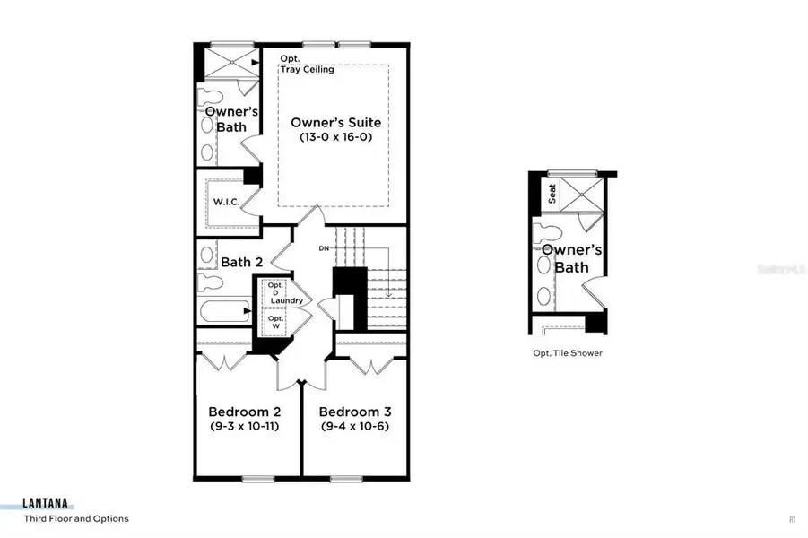 2D floor plan layout of this home in Parkview at Hamlin, Winter Garden, FL (Image 3).
