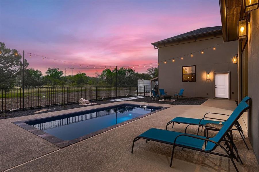 The pool is both heated and cooled and the deck is Kool Coat decking.