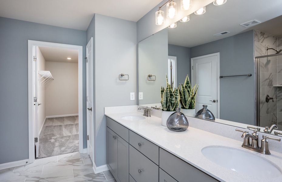 Furnished interior view inside a new home in Exchange at 401, Raleigh (Image 13). Furnished interior view inside a new home in Exchange at 401, Raleigh (Image 13).