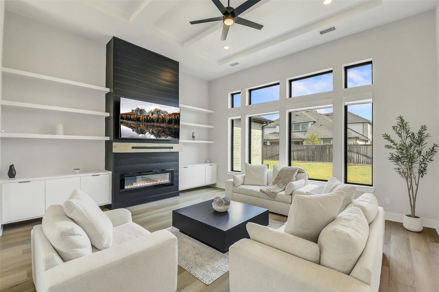 Furnished interior view inside a new home in Bridgeland 45', 50', 70', Cypress (Image 27). Furnished interior view inside a new home in Bridgeland 45', 50', 70', Cypress (Image 27).