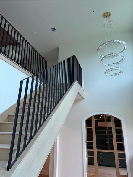 Stairs with modern railings Stairs with modern railings