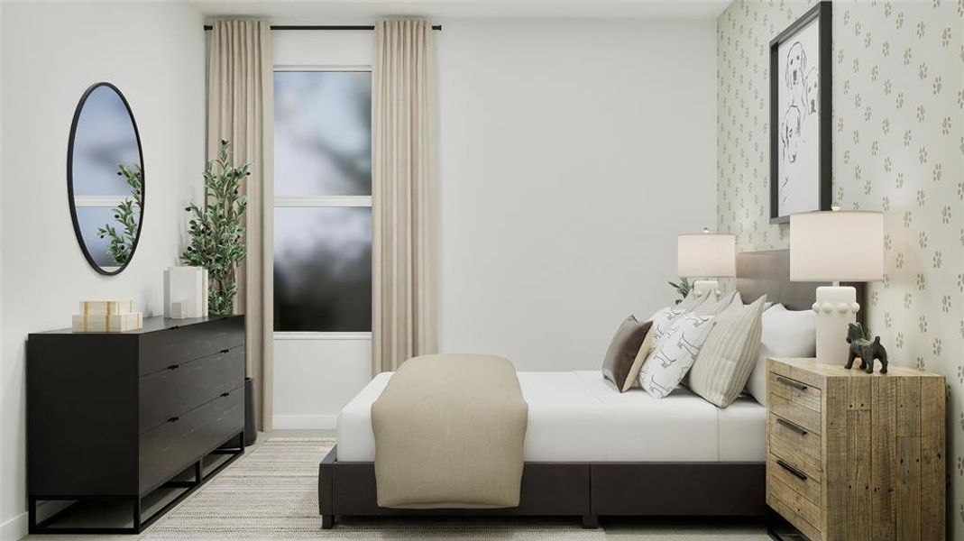 View of carpeted bedroom