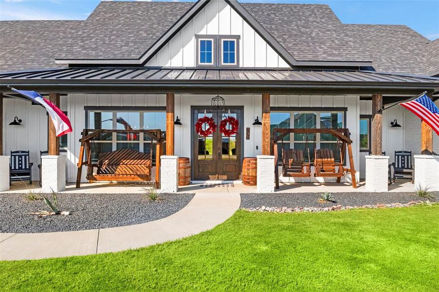 Inviting entrance to your beautiful home with oversized covered porch.