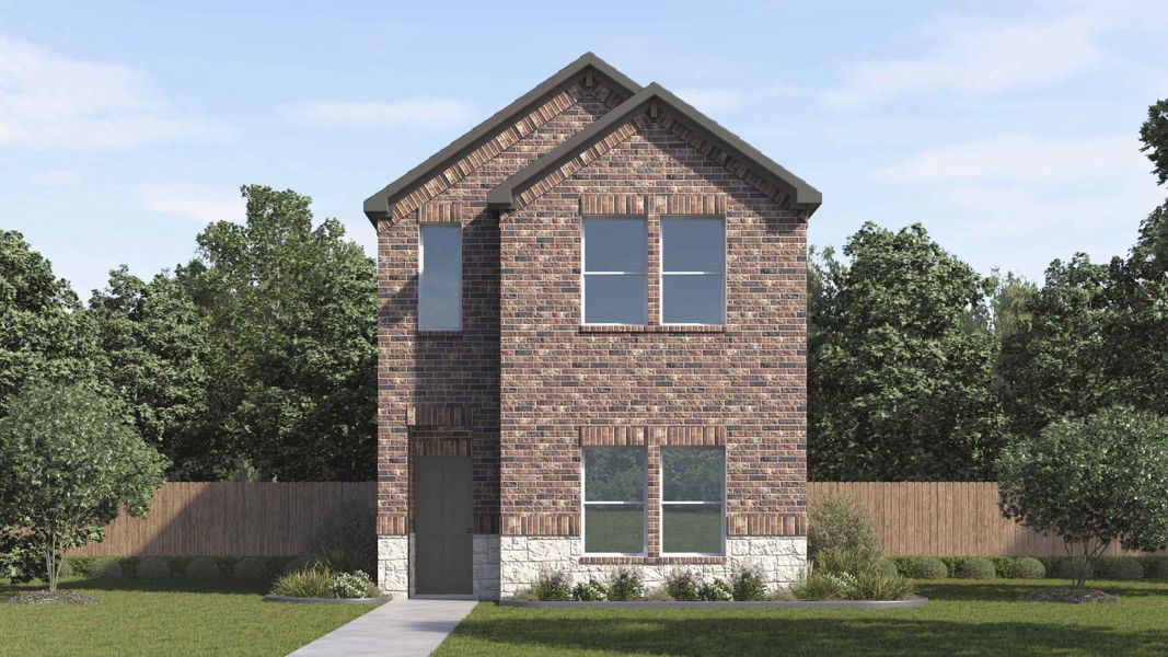 Front exterior of a new home in Elevon, Lavon, TX, highlighting curb appeal (Image 1). Front exterior of a new home in Elevon, Lavon, TX, highlighting curb appeal (Image 1).