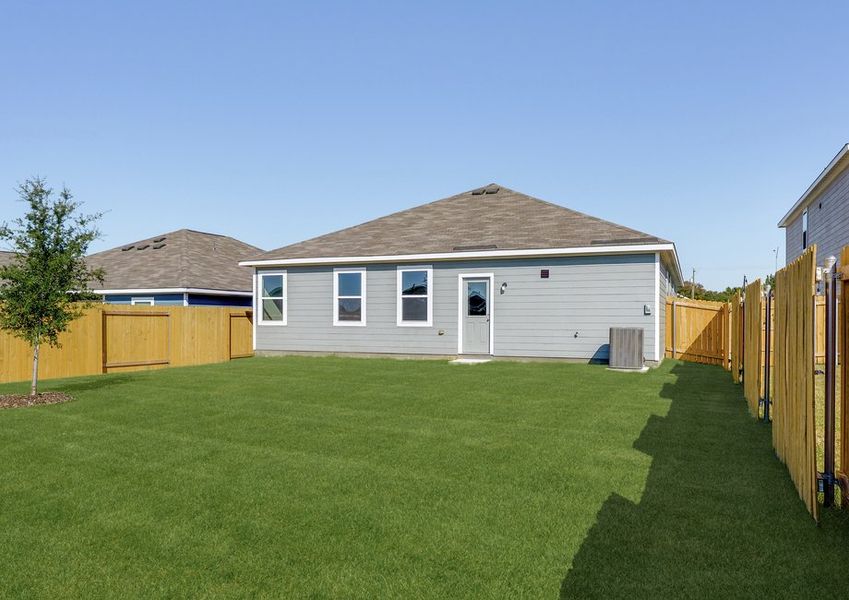 The Reed has a fully fenced-in backyard.