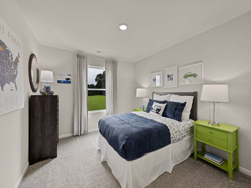 Secondary bedroom in the Johnson floorplan at a Meritage Homes community in Wendell, NC.