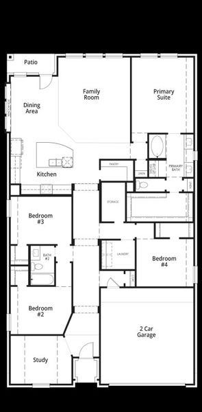 2D floor plan layout for the Davenport by Highland Homes in Tavolo Park, Fort Worth, TX (Image 4). 2D floor plan layout for the Davenport by Highland Homes in Tavolo Park, Fort Worth, TX (Image 4).