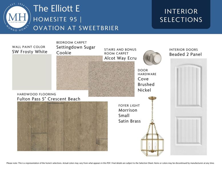 Sample of building materials used in homes in Ovation at Sweetbrier, Durham (Image 5).