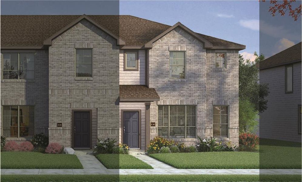 Crockett with Elevation 3B Brick Exterior 2023 Townhomes