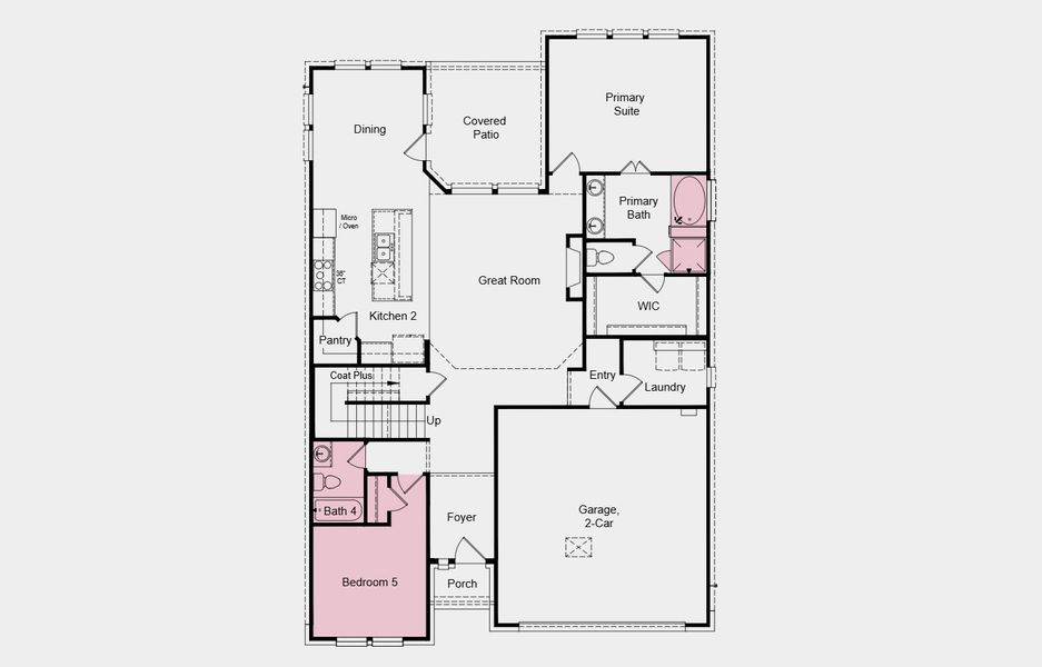 2D floor plan layout of this home in South Oak 50s, Lakewood Village, TX (Image 6). 2D floor plan layout of this home in South Oak 50s, Lakewood Village, TX (Image 6).