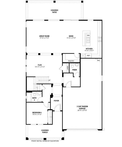 2D floor plan layout for the Black Stallion by Fulton Homes in Silverado at Enclave, Litchfield Park, AZ (Image 4).