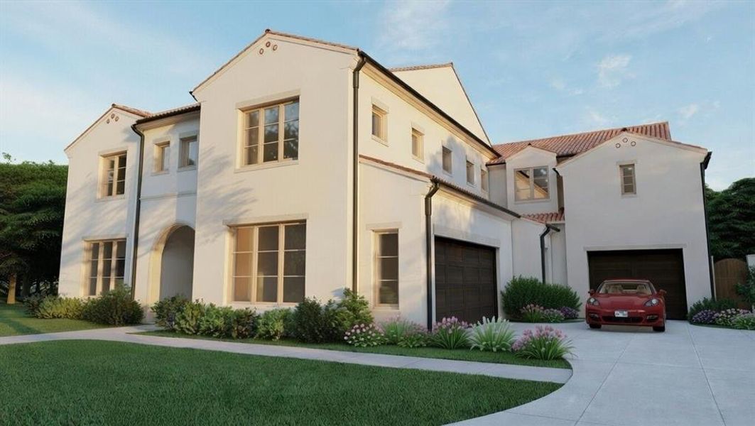 Front exterior of a new home in , Southlake, TX, highlighting curb appeal (Image 5). Front exterior of a new home in , Southlake, TX, highlighting curb appeal (Image 5).
