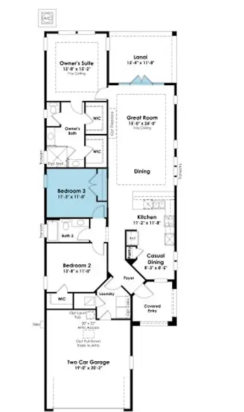 2D floor plan layout of this home in NatureWalk at Watersound Origins, Inlet Beach, FL (Image 3). 2D floor plan layout of this home in NatureWalk at Watersound Origins, Inlet Beach, FL (Image 3).