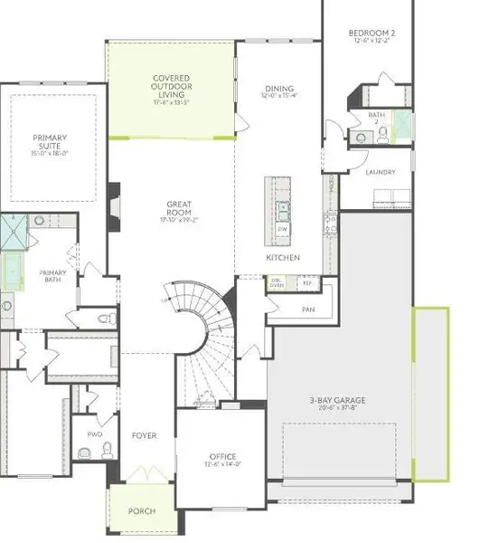 2D floor plan layout of this home in Harvest Green, Richmond, TX (Image 3). 2D floor plan layout of this home in Harvest Green, Richmond, TX (Image 3).