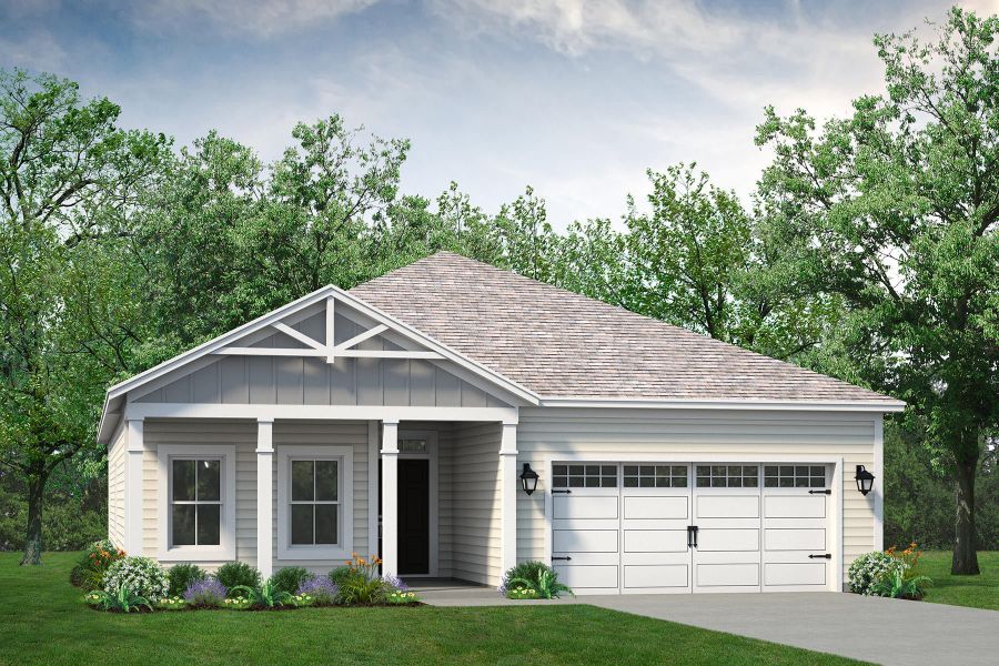 Representative exterior photo of a completed home built from the The Redbud by Chesapeake Homes in The Willows, Loris, SC (Image 21).