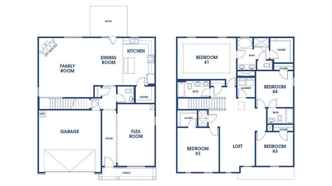 2D floor plan layout of this home in Brooks Station, Dacula, GA (Image 2). 2D floor plan layout of this home in Brooks Station, Dacula, GA (Image 2).