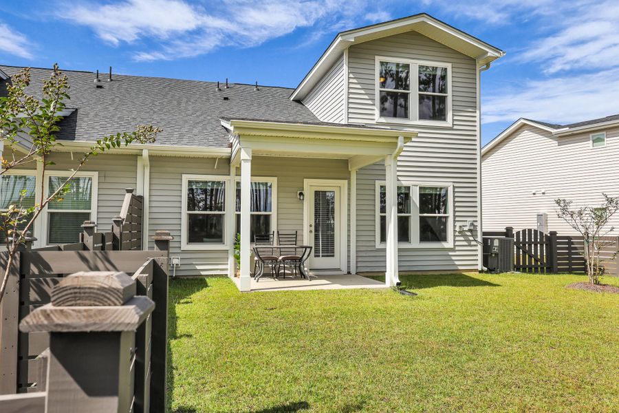 Exterior details and patio area of a home in Hammock Walk at Nexton, Summerville (Image 2). Exterior details and patio area of a home in Hammock Walk at Nexton, Summerville (Image 2).