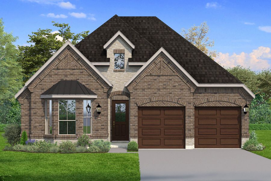 The Bianca - Old World with Stone with Metal Roof Elevation The Bianca - Old World with Stone with Metal Roof Elevation