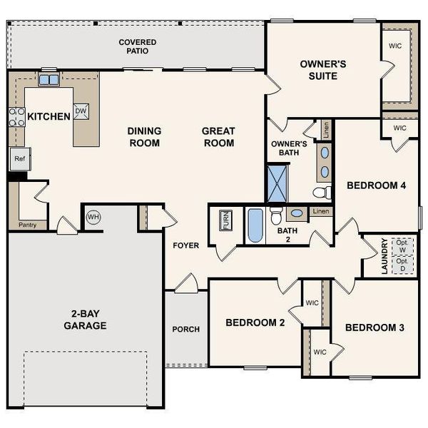 2D floor plan layout of this home in Shallow Creek, Hogansville, GA (Image 2). 2D floor plan layout of this home in Shallow Creek, Hogansville, GA (Image 2).