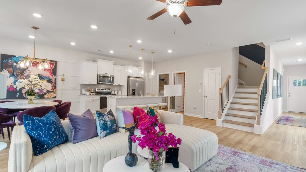 Representative furnished interior of a home built from the Austin - Alternate by DRB Homes in Diamante, Stockbridge (Image 8). Representative furnished interior of a home built from the Austin - Alternate by DRB Homes in Diamante, Stockbridge (Image 8).