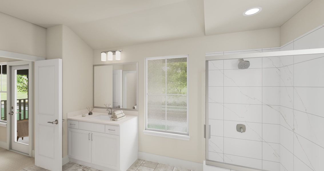 Representative furnished interior of a home built from the Landau by Tri Pointe Homes in Painted Tree, McKinney (Image 13).