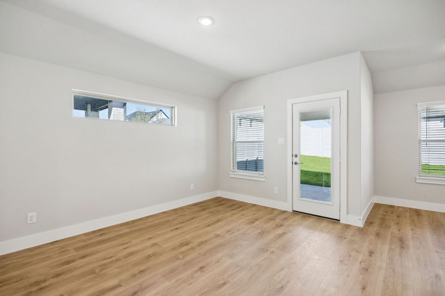 Representative unfurnished interior of a home built from the Adolphus by Centre Living Homes in Painted Tree Woodland West, McKinney (Image 24).