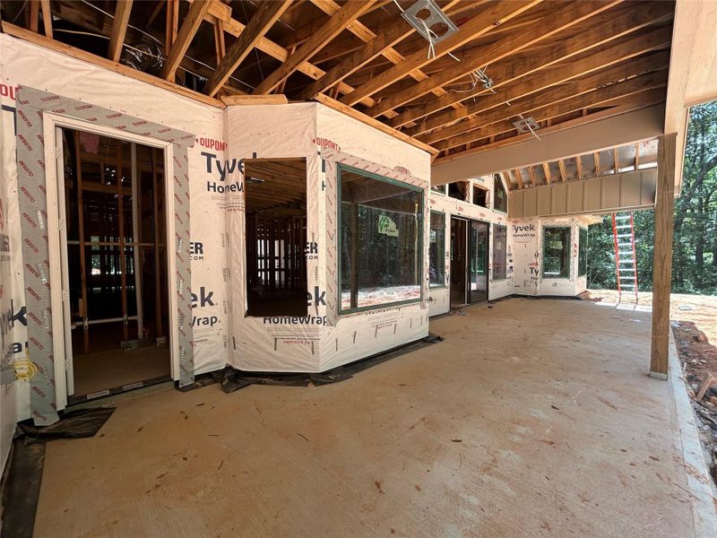 Expansive Covered Patio with Private half bath