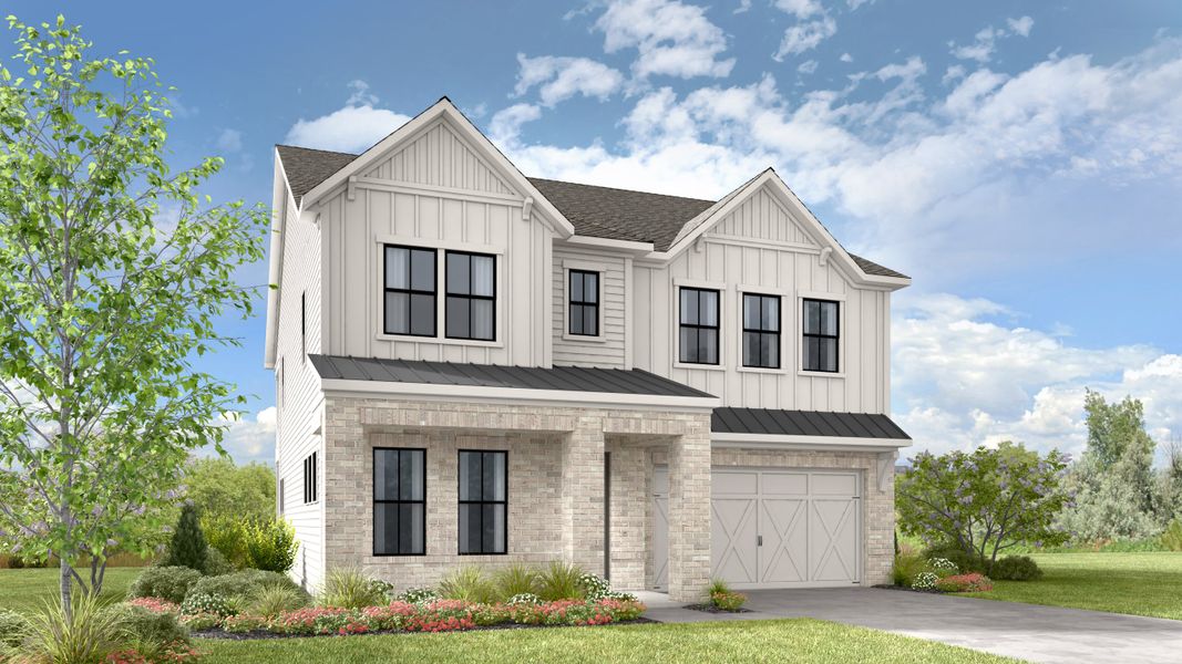 Representative exterior photo of a completed home built from the Champagne by Taylor Morrison in Towson Village, Peachtree City, GA (Image 1). Representative exterior photo of a completed home built from the Champagne by Taylor Morrison in Towson Village, Peachtree City, GA (Image 1).