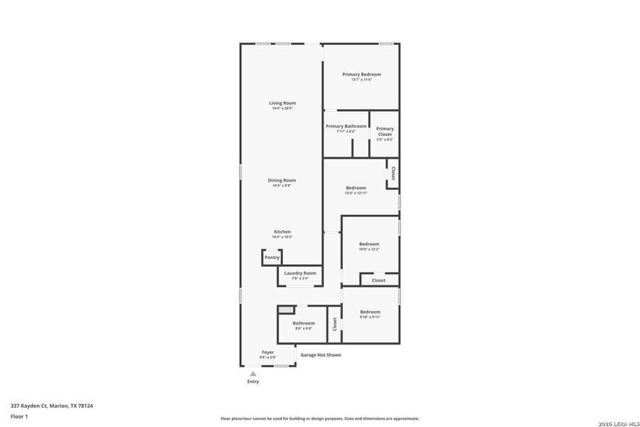 2D floor plan layout of this home in Grace Valley, Marion, TX (Image 3).