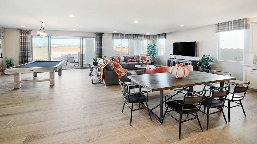 Representative furnished interior of a home built from the 45RM3 by Taylor Morrison in Almeria at Rancho Mercado, Surprise (Image 5). Representative furnished interior of a home built from the 45RM3 by Taylor Morrison in Almeria at Rancho Mercado, Surprise (Image 5).