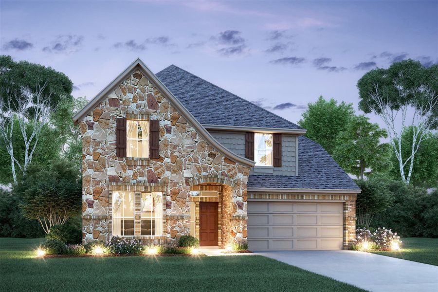 Stunning Leo design by K. Hovnanian Homes in elevation C built in Tejas Landing. (*Artist rendering used for illustration purposes only.) Stunning Leo design by K. Hovnanian Homes in elevation C built in Tejas Landing. (*Artist rendering used for illustration purposes only.)