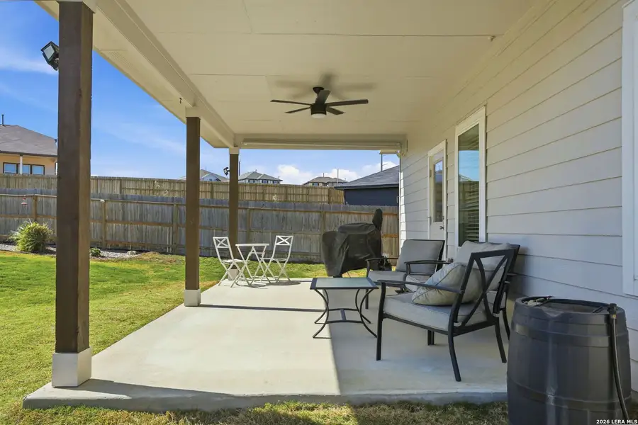 Exterior details and patio area of a home in Hunter's Ranch, San Antonio (Image 4).