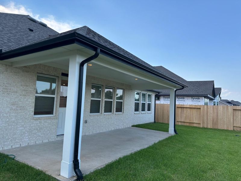 Covered patio in the backyard Covered patio in the backyard