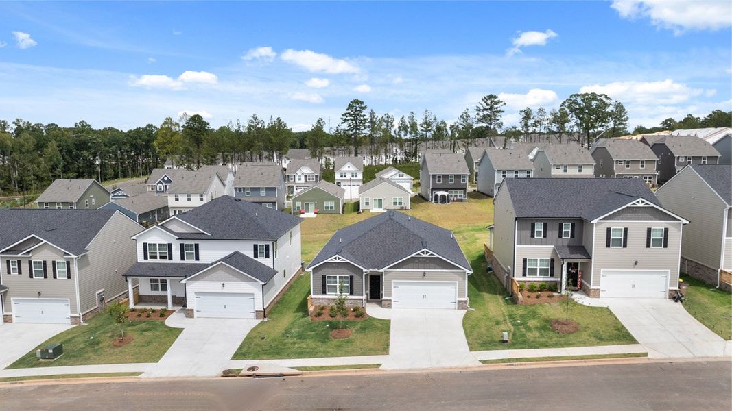 Front exterior of a new home in The Abbey at Trolley Run Station, Aiken, SC, highlighting curb appeal (Image 21).