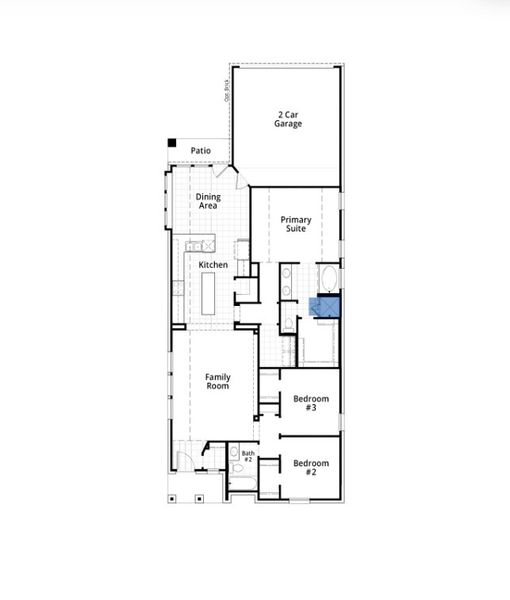2D floor plan layout for the Devon by Highland Homes in Mantua Point, Van Alstyne, TX (Image 3).
