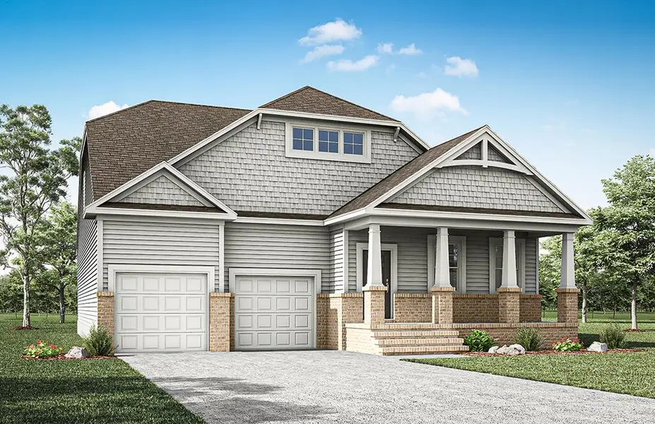 Representative exterior photo of a completed home built from the Mitchell by Eastwood Homes in Waterford Commons, Rock Hill, SC (Image 5). Representative exterior photo of a completed home built from the Mitchell by Eastwood Homes in Waterford Commons, Rock Hill, SC (Image 5).