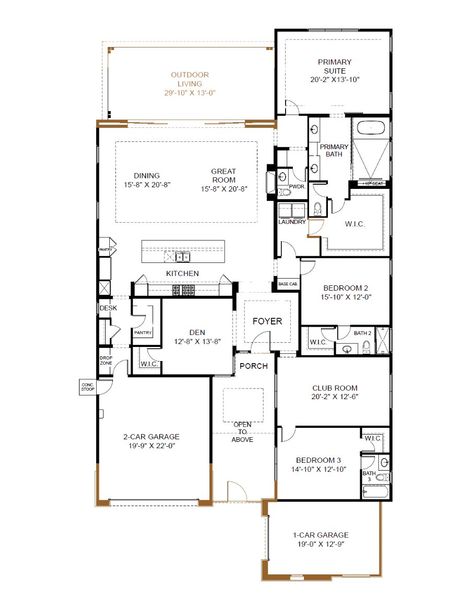 2D floor plan layout of this home in Aura, Scottsdale, AZ (Image 2).