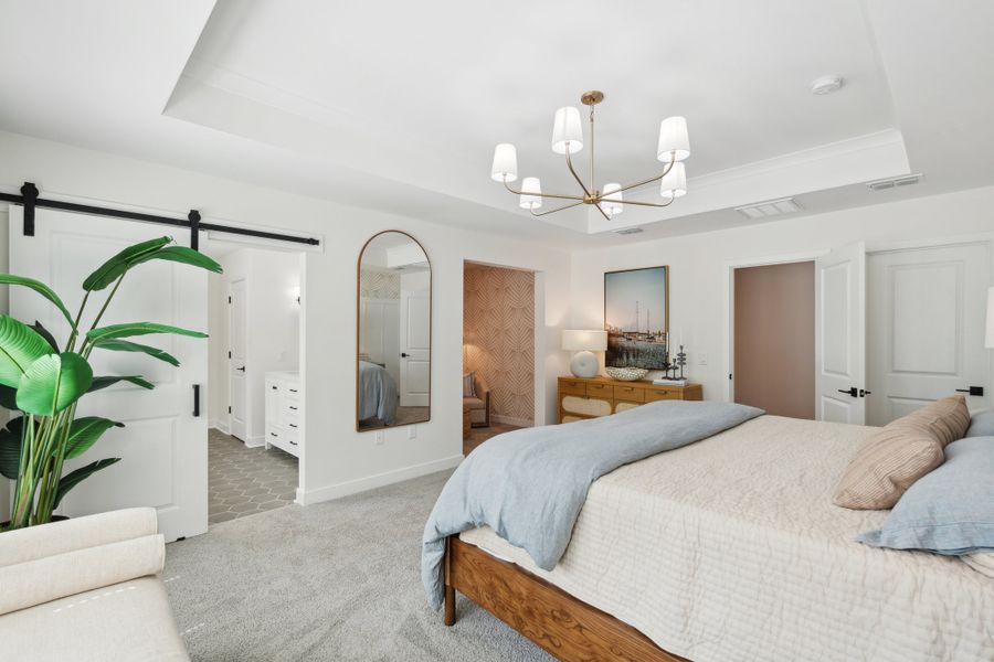 Primary suite with crown moulding