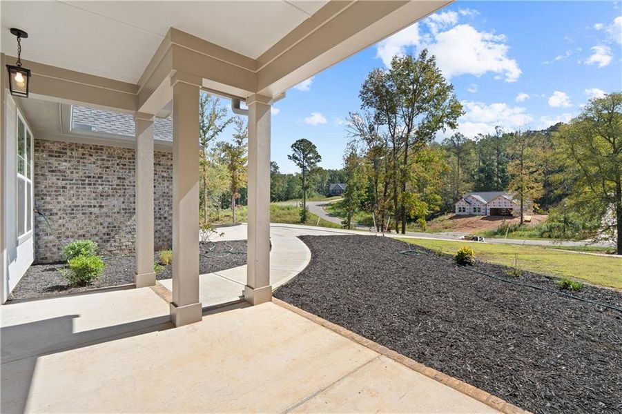 Exterior details and patio area of a home in , Gray (Image 28).