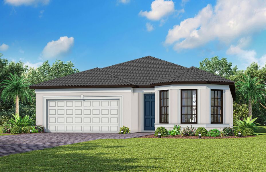 Representative exterior photo of a completed home built from the Palmary by Del Webb in Del Webb Naples, Ave Maria, FL (Image 20).