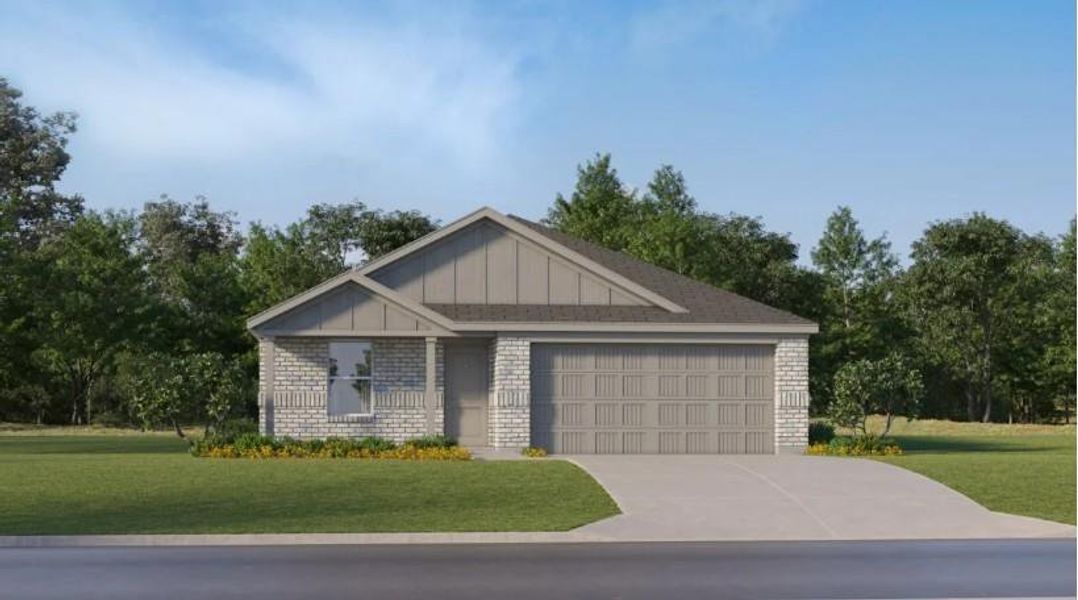 Front exterior of a new home in Scotts Bend, Baytown, TX, highlighting curb appeal (Image 13).