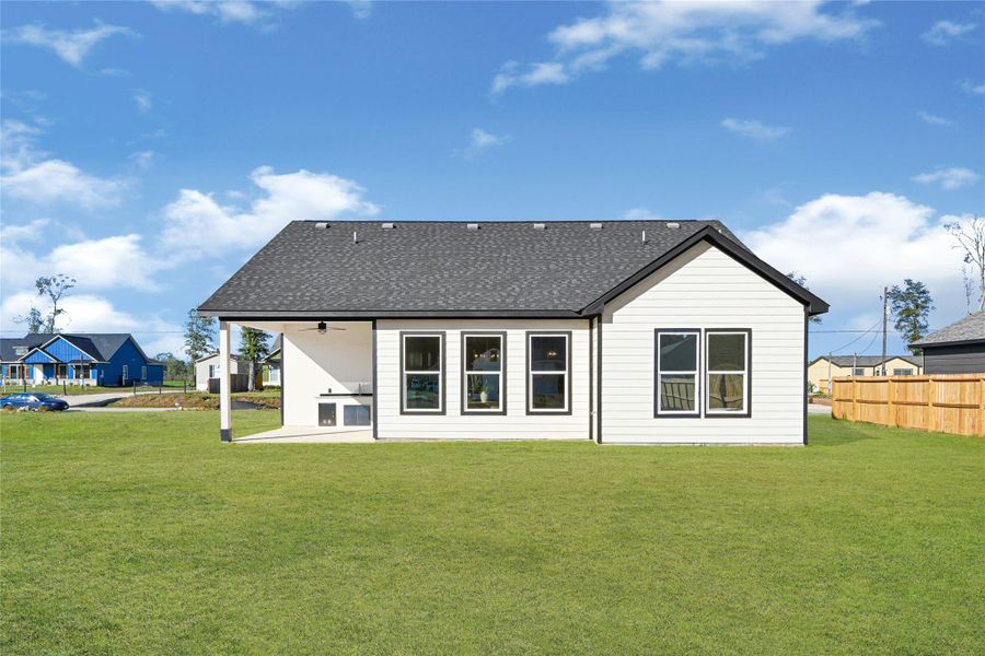 Front exterior of a new home in , Huffman, TX, highlighting curb appeal (Image 25). Front exterior of a new home in , Huffman, TX, highlighting curb appeal (Image 25).
