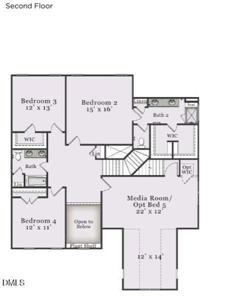 2D floor plan layout of this home in The View, Durham, NC (Image 6).