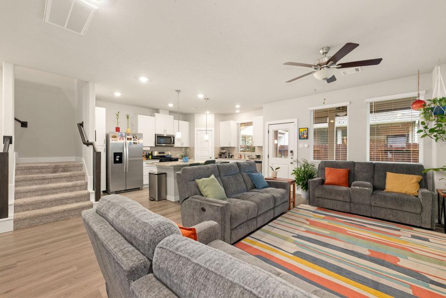 Furnished interior view inside a new home in Dunvale Village - Townhome Collection, Houston (Image 11). Furnished interior view inside a new home in Dunvale Village - Townhome Collection, Houston (Image 11).