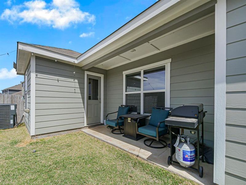 Exterior details and patio area of a home in Retreat at Fossil Creek, Fort Worth (Image 21). Exterior details and patio area of a home in Retreat at Fossil Creek, Fort Worth (Image 21).
