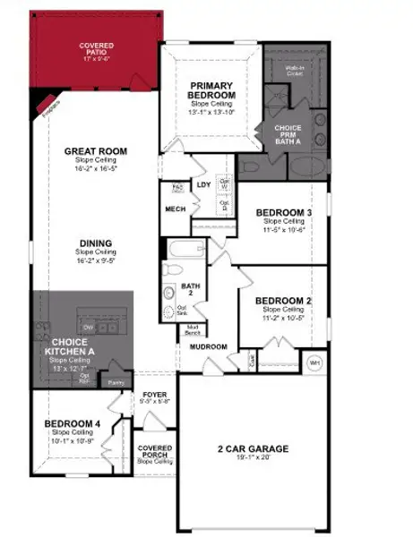 2D floor plan layout of this home in Verandah, Royse City, TX (Image 4).